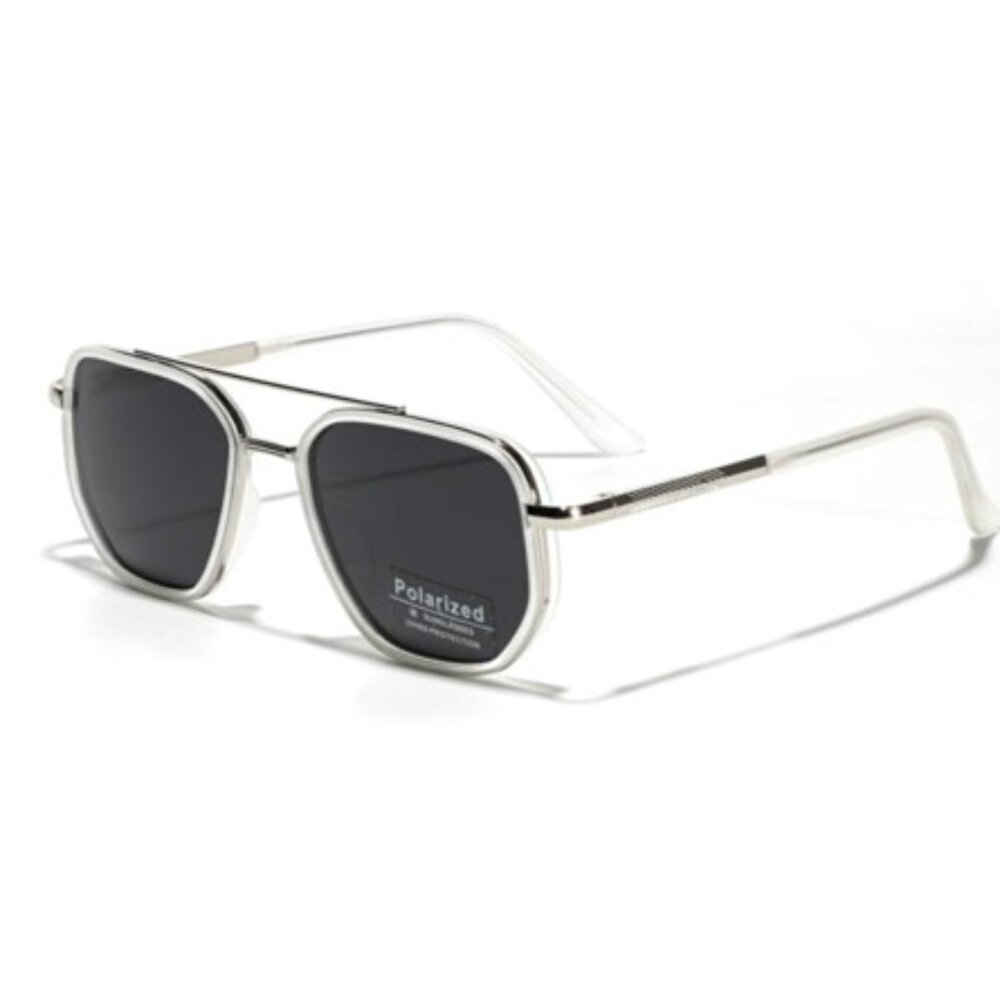 Tangle Free Polarized Silver Frame Sunglasses